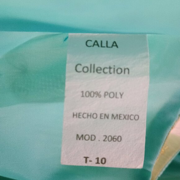 EUC: Girls' CALLA Collection sz 10 Turquoise & Gold Formal Dress - Picture 3 of 8